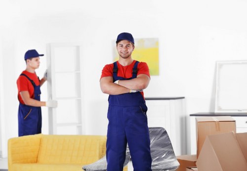 Packing and transport of household items in a removals van